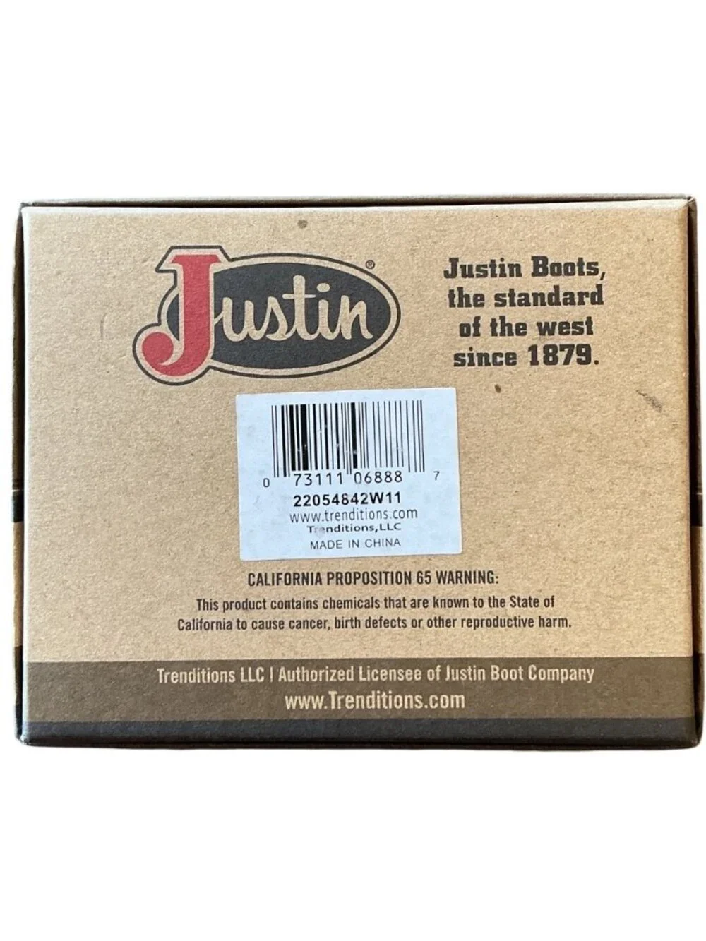 Justin RFID Slim Bifold Wallet Brown Genuine Leather Logo New Box